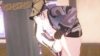 Ayato x NPC raw yaoi Genshin Impact hogtied moaning