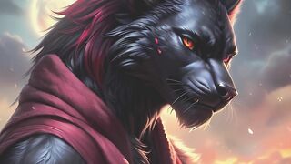 Werewolf gushes cum on his knot while he talks dirty to himself