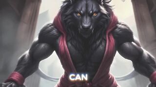 Werewolf gushes cum on his knot while he talks dirty to himself
