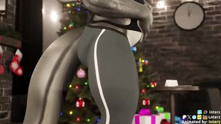 Santa’s hyper muscle growth destroys his tight furry hole