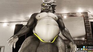 Santa’s hyper muscle growth destroys his tight furry hole