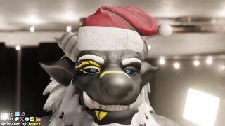 Santa’s hyper muscle growth destroys his tight furry hole