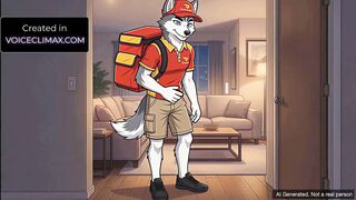 Gay husky delivery boy bottoms for you in furry animated hentai
