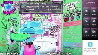 Slime floods gloryhole bathroom after brutal gangbang cumshot