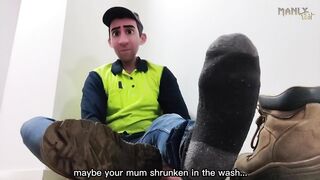 Step Gay Dad gets Frustrated Stood Up in Work Boots