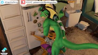 Gay dragon rough fucks furry BBC in Latino cartoon