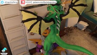 Gay dragon rough fucks furry BBC in Latino cartoon