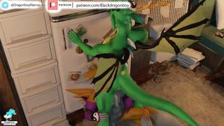Gay dragon rough fucks furry BBC in Latino cartoon