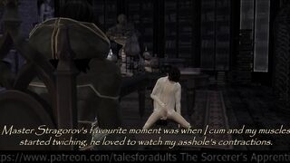 Apprentice boy gets disciplined while jerking off for his Master tales