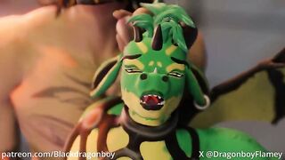 Dragon boy stuffed with the biggest BBC in rough gay furry animation