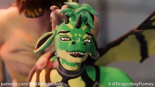 Dragon boy stuffed with the biggest BBC in rough gay furry animation