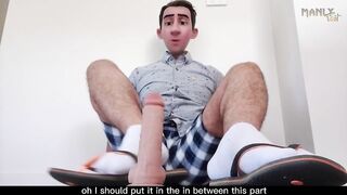 Gay Step Dad Crushes Socks and Flip Flops in Foot Trample Fetish