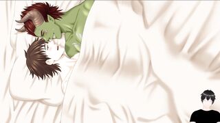 Young guy destroyed by huge dick in hentai gameplay hardcore fucking