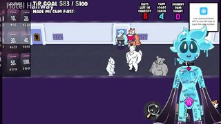 Slime gets wrecked by three horny demons in a haunted hotel