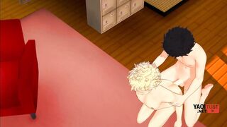 Ren Amamiya and Ryuji Sakamoto yaoi anal and footjob cumshot