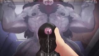 Furry Gay Wolf Gets Handjob in Public