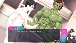 Fucked raw by the green hunk while playing games rough yaoi bara hentai dick