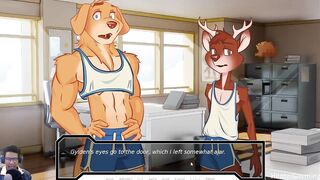 Gay prank disaster huge chair dildo yaoi furry animation