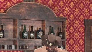 Cowboy gets wrecked in saloon jerk off fantasy