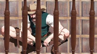 Cowboy gets wrecked in saloon jerk off fantasy
