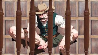 Cowboy gets wrecked in saloon jerk off fantasy