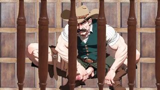 Cowboy gets wrecked in saloon jerk off fantasy