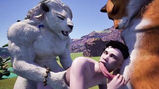 Two hungry furries get destroyed in double anal gangbang
