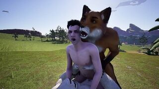 Two hungry furries get destroyed in double anal gangbang
