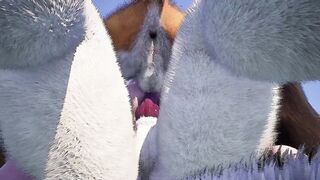 Two hungry furries get destroyed in double anal gangbang