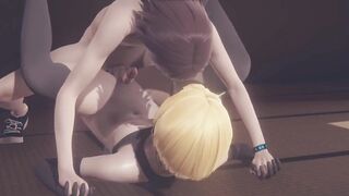 Cute femboy catboy gets brutally bareback creampied