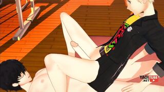 Persona 5 Yaoi rutting Ryuji Sakamoto bareback assfucking anime cosplay