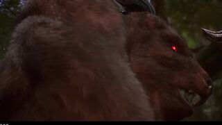 Minotaur monsters double fuck guy in the woods raw spitroast
