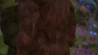 Minotaur monsters double fuck guy in the woods raw spitroast