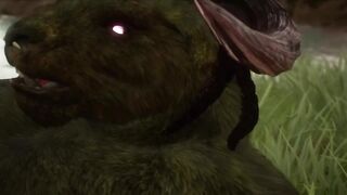 Minotaur monsters double fuck guy in the woods raw spitroast