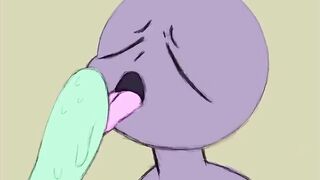 Gay popsicle blowjob practice 2D animation raw cum