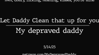 31-year-old bear cleans your thick uncut cock while you listen to his loud moaning orgasm