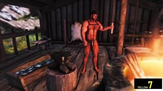 Macho blacksmith destroys eager twinks with his monster cock