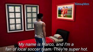 Soccer star fucked raw by horny fan in locker room gangbang