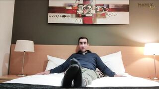 My stepdad fucks me raw in the hotel bed until I scream