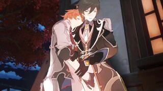 Zhongli gets fingered raw by Tartaglia gay Genshin Impact yaoi