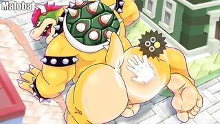 Bowser gets punished with a brutal gay spanking