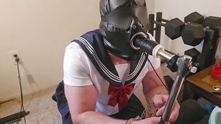 Blindfolded Schoolgirl Gagged Choked on BBC Handcuffed Deepthroat