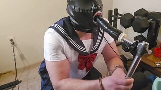Blindfolded Schoolgirl Gagged Choked on BBC Handcuffed Deepthroat