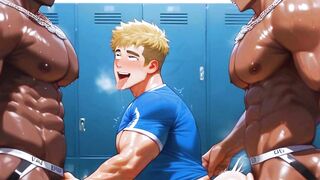 Pinoy rugby team gangbanged in wet oily locker room gay porno