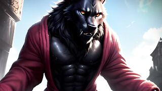 Werewolf knotting rips apart tight hole sloppy gaping