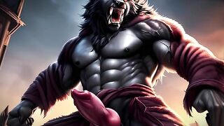 Werewolf knotting rips apart tight hole sloppy gaping