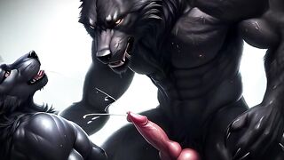 Werewolf knotting rips apart tight hole sloppy gaping