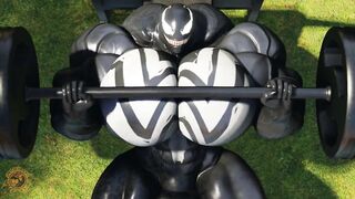 Venom wrecks Spider-Mans throbbing cock into a huge muscular monster