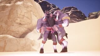 Furry DP in the desert choked by tight slender ass Tarvis raw wild life
