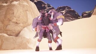Furry DP in the desert choked by tight slender ass Tarvis raw wild life